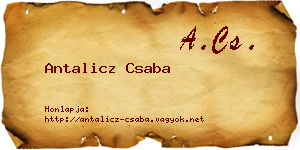 Antalicz Csaba névjegykártya