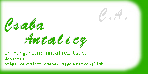 csaba antalicz business card